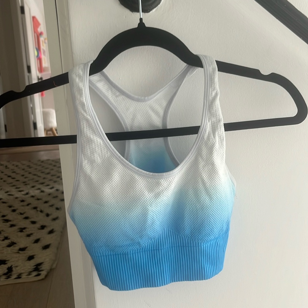 Blue Ombre Padded Sports Bra